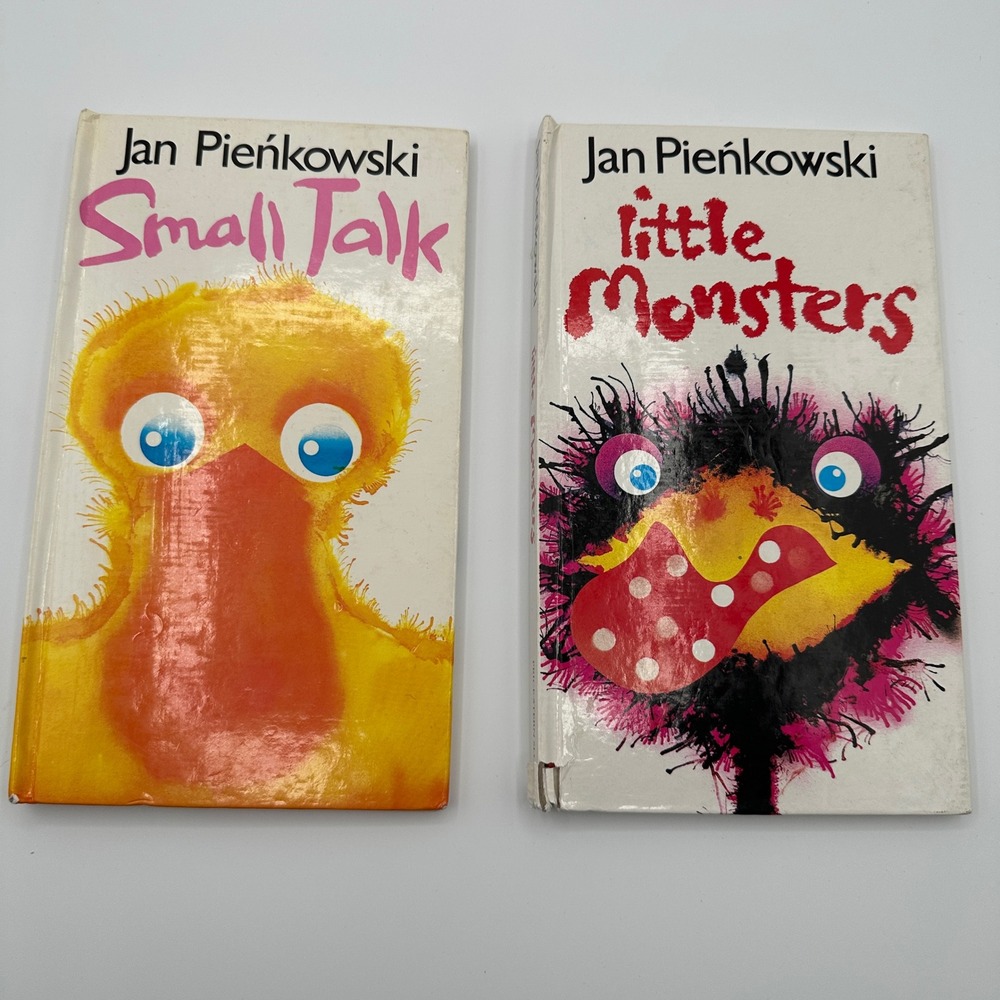 Jan Pienkowski Pop-Up Hardcover Book‎ Set of 2 Small Talk & Little Monsters